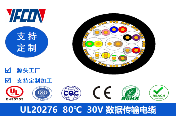 UL 20276  80℃  30V 數據傳輸電纜